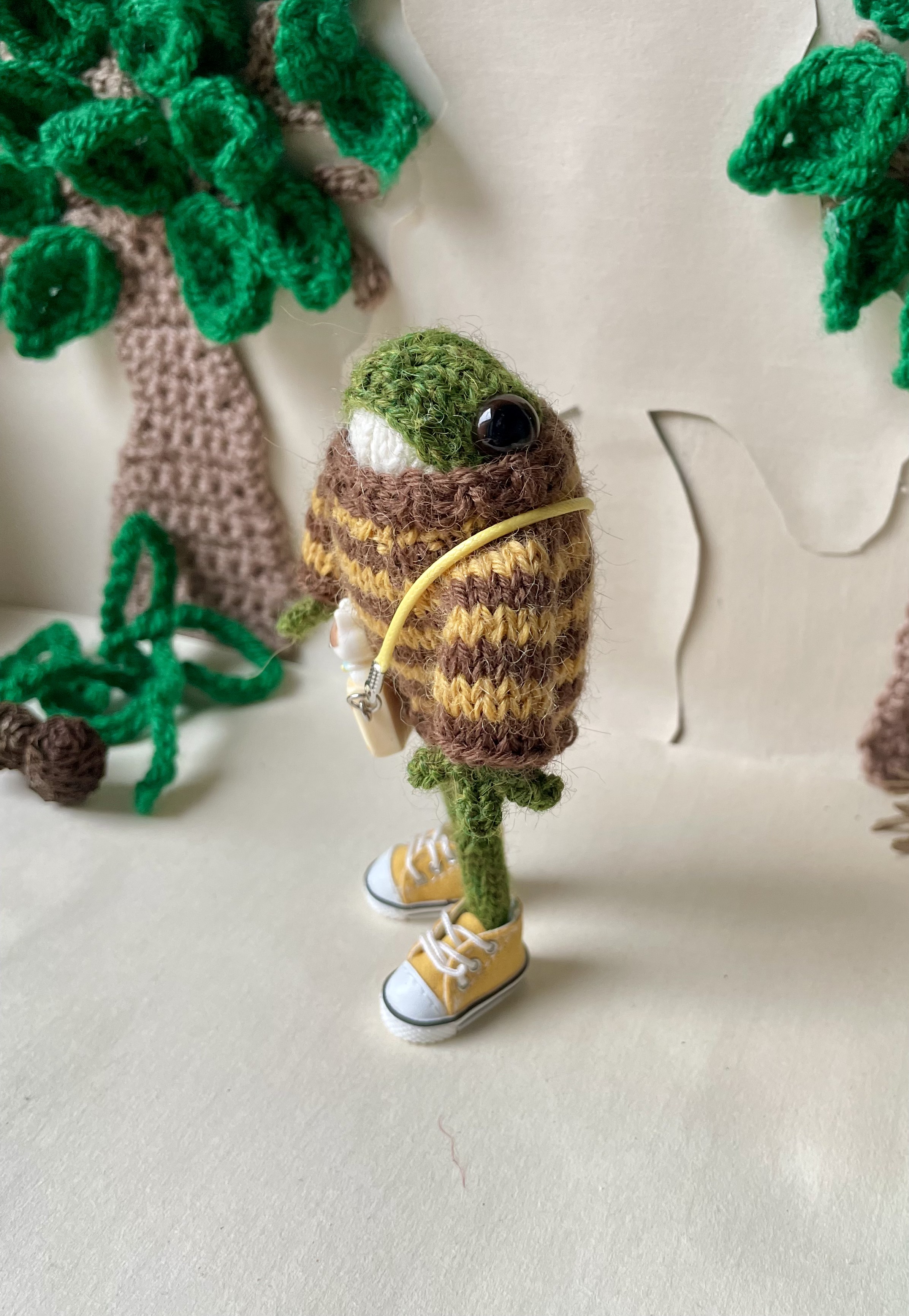 Jasper the Frog with is little dog bag