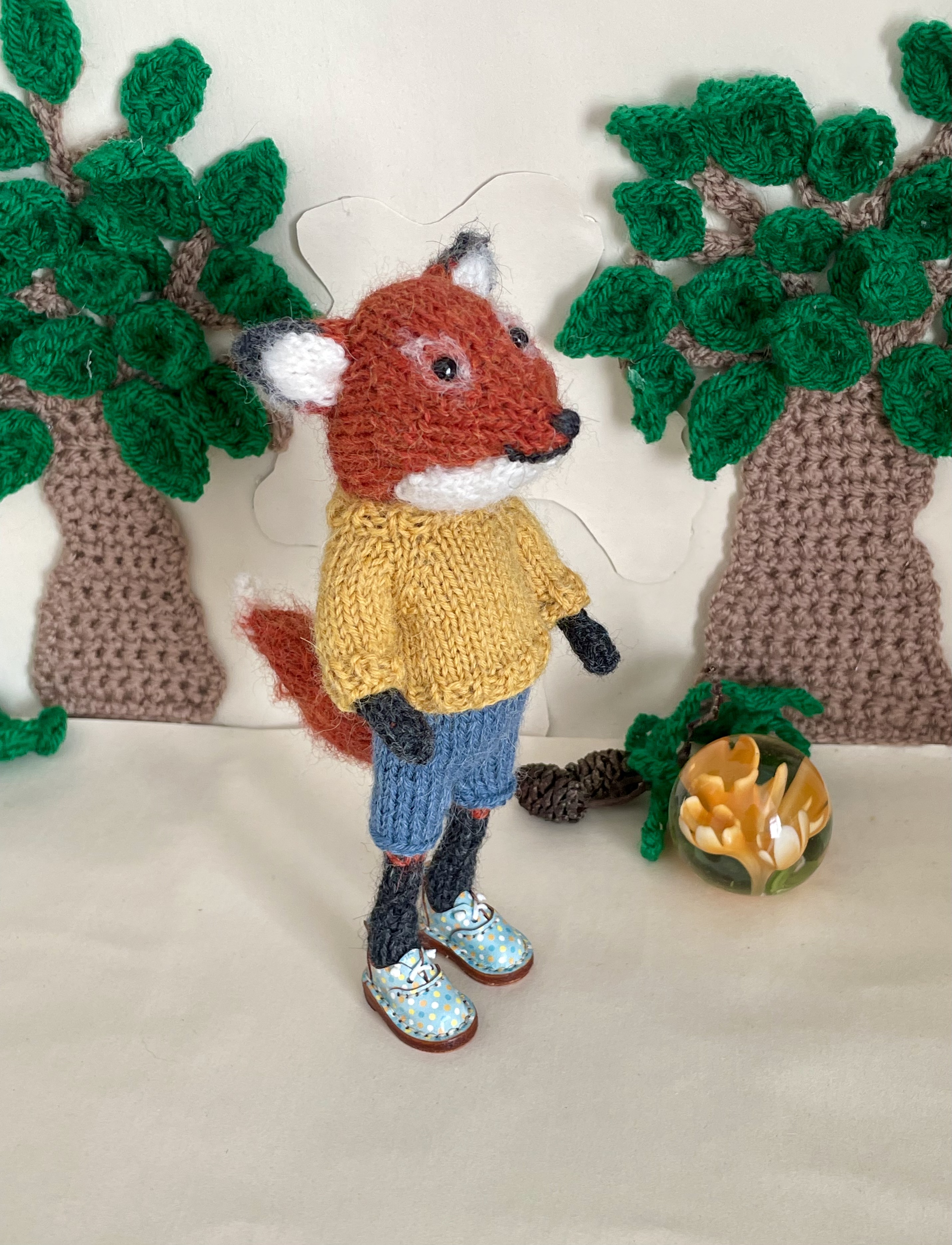Rusty the little knitted Fox