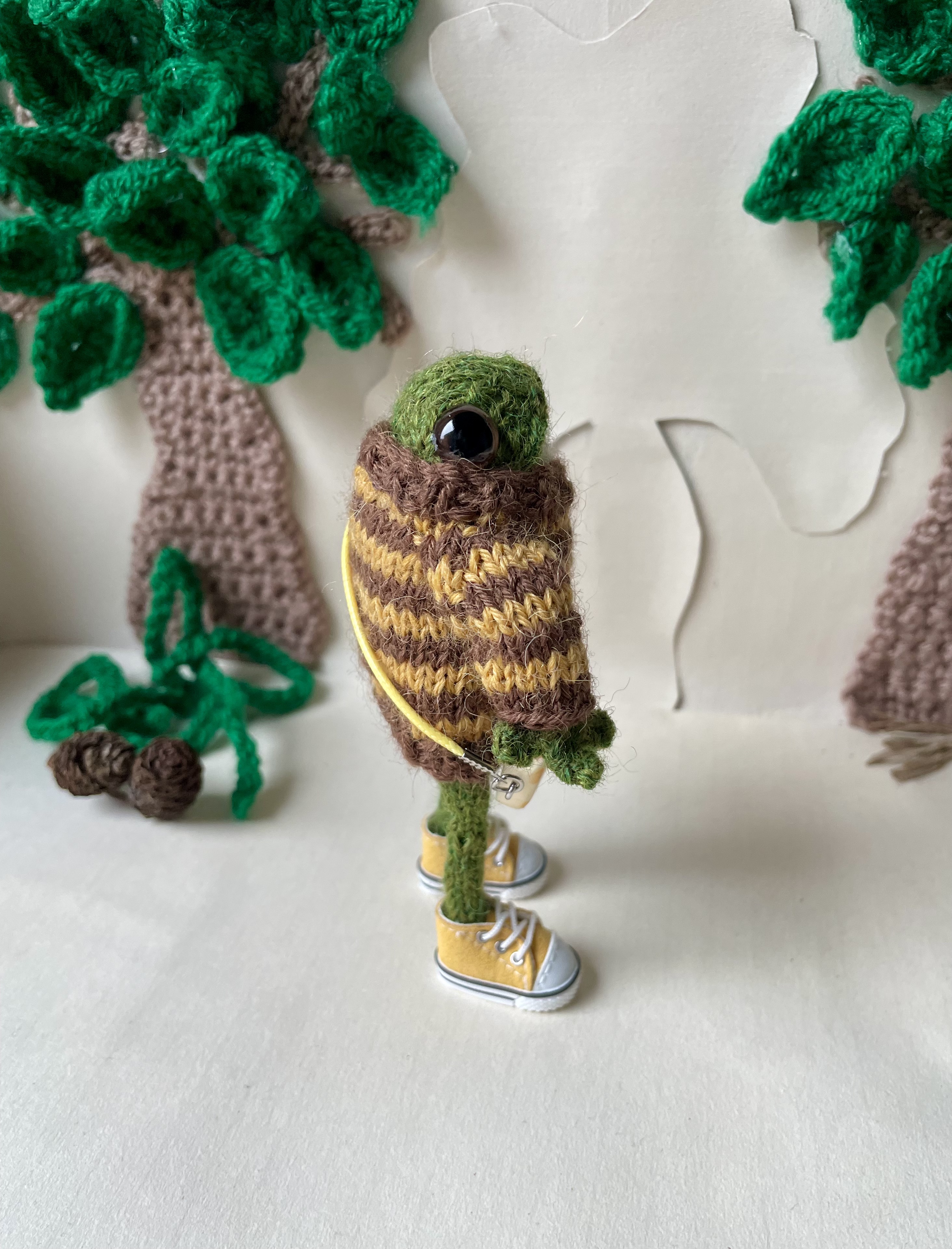 Jasper the Frog with is little dog bag