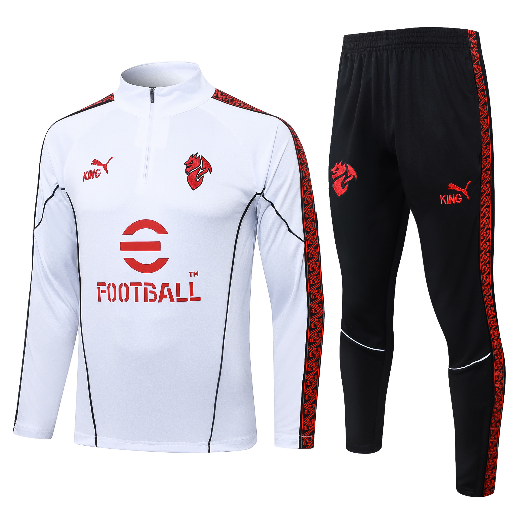 AC Milan Half Zip Training Track Suit - Adult