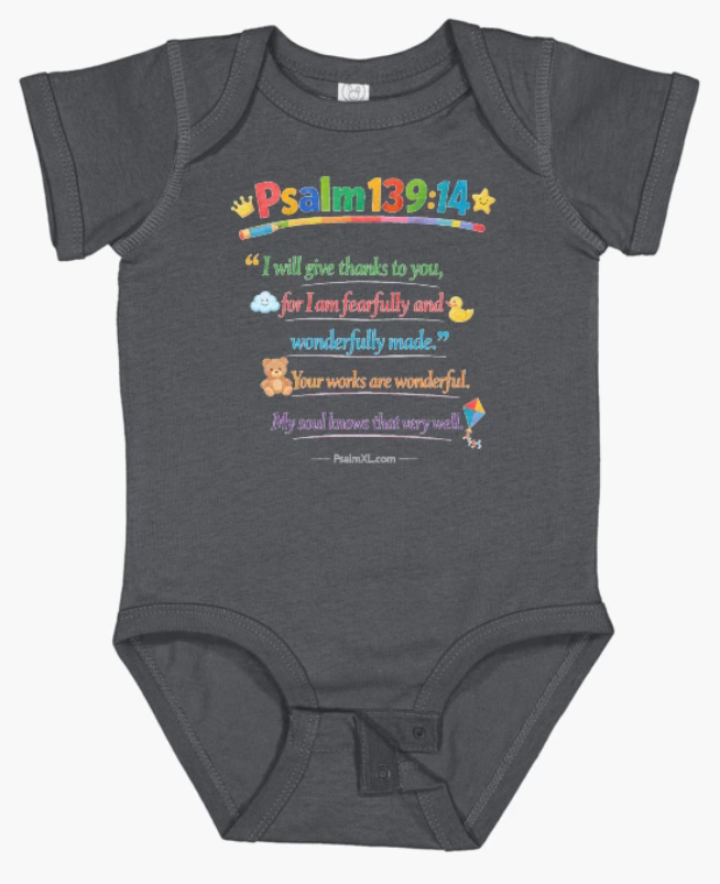 Psalm 139:14 "Fearfully and Wonderfully Made" Onesie