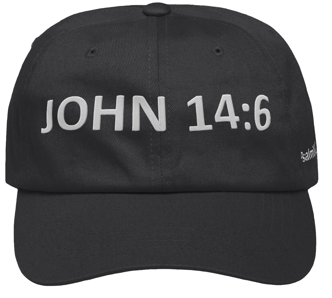 John 14:6 Embroidered Cap (White Text)