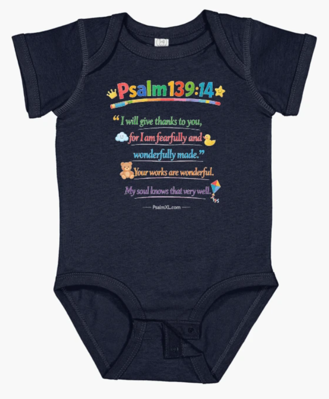 Psalm 139:14 "Fearfully and Wonderfully Made" Onesie