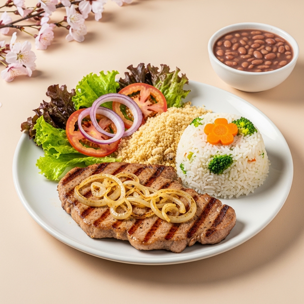 Bife de pernil acebolado