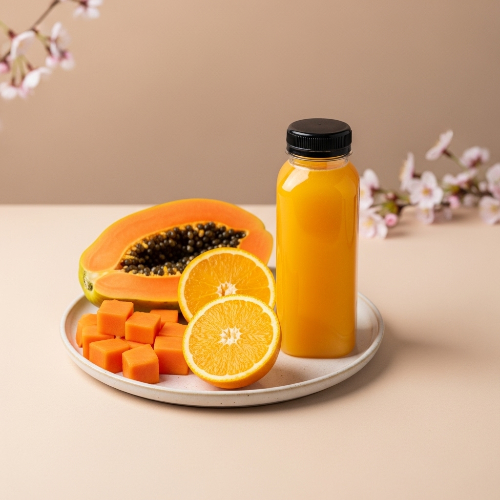 Suco Natural de Laranja e Mamão