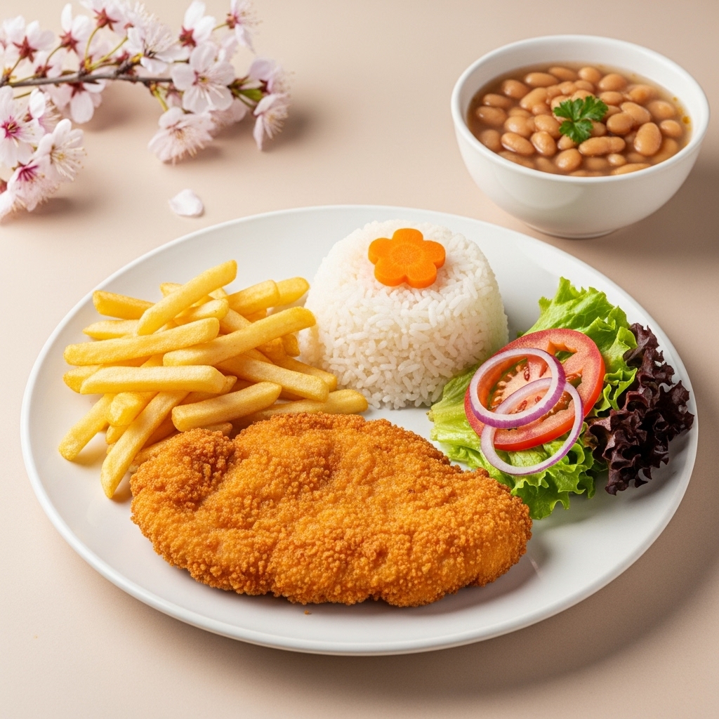 Frango Empanado com fritas