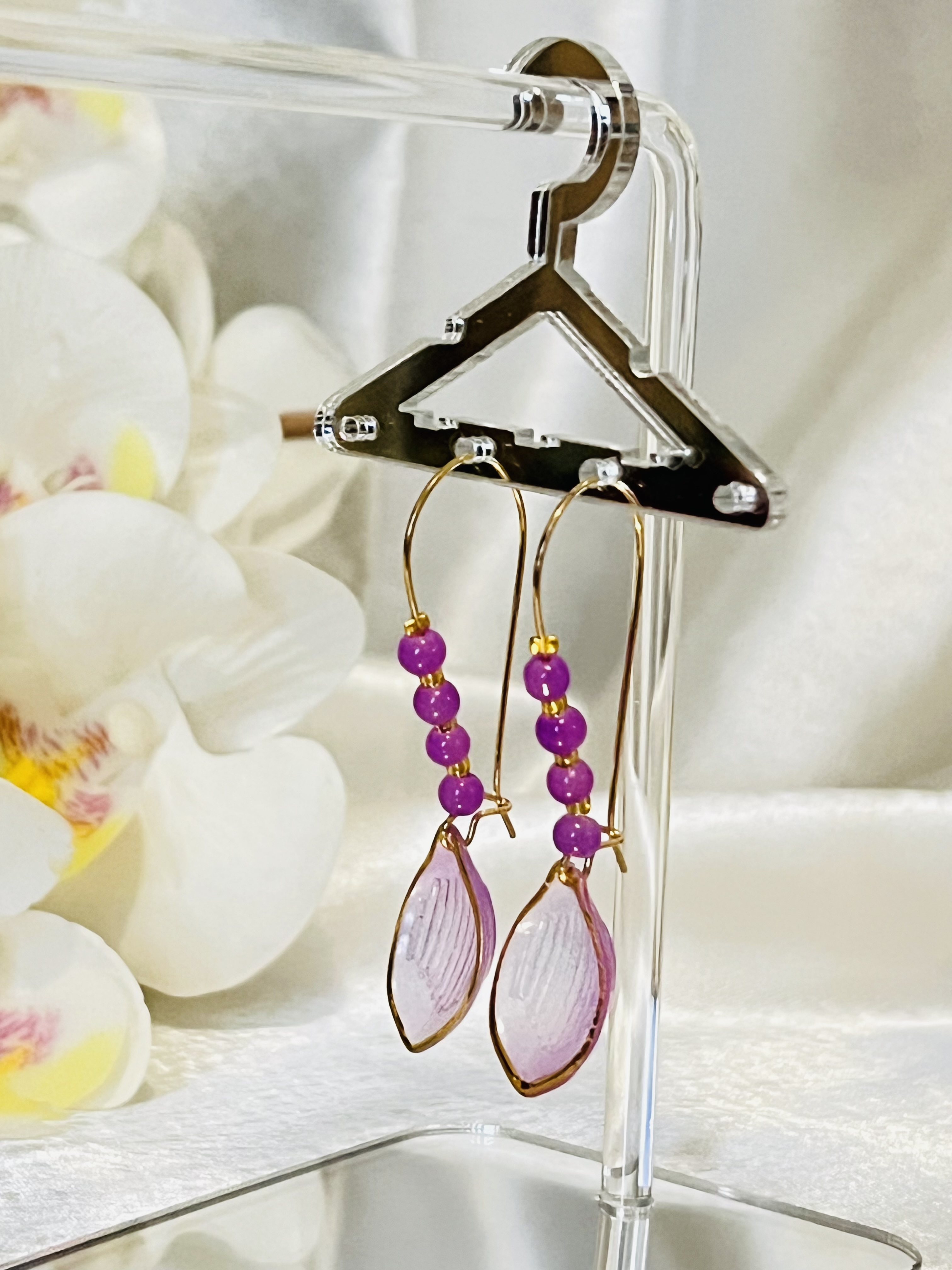 Pixie Wings - Purple round beads