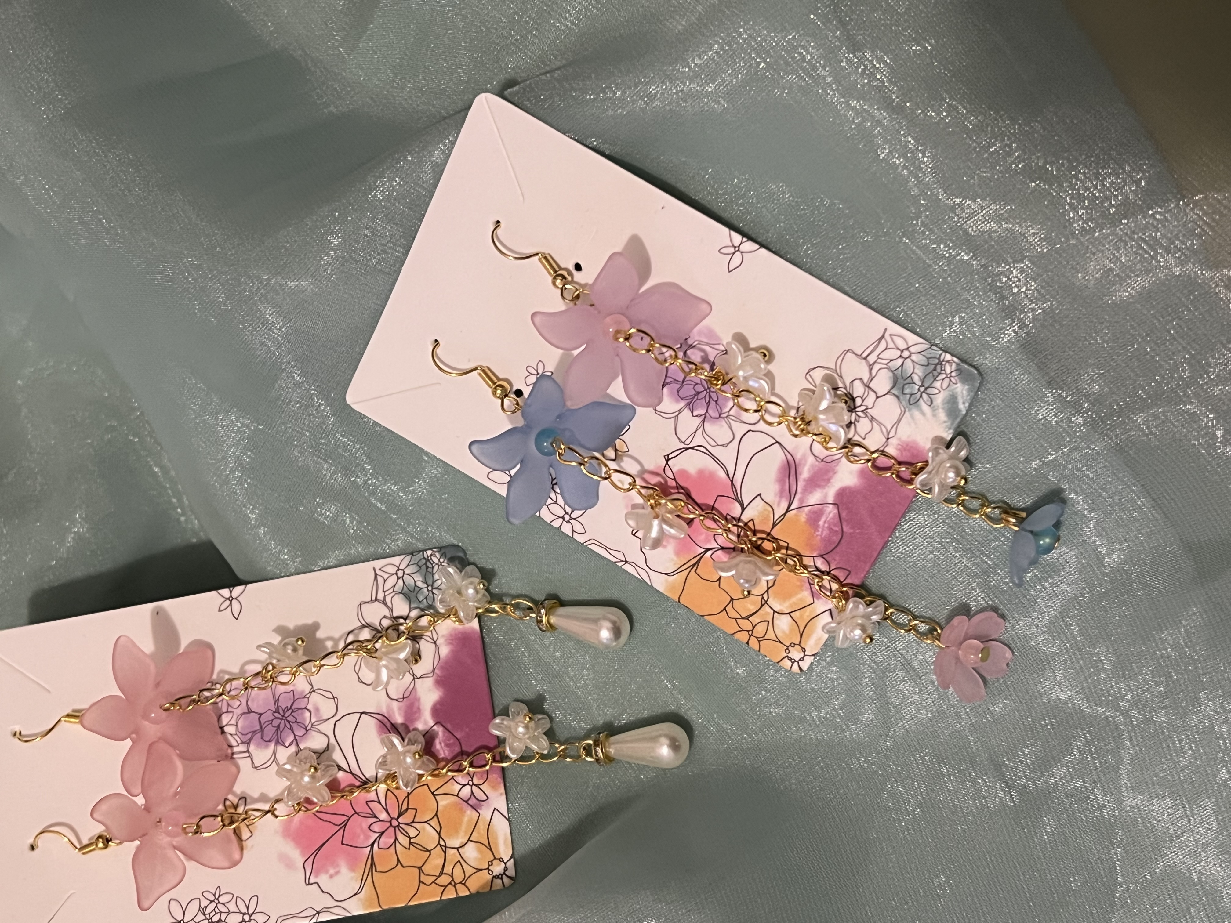 Gardenia drops - Blue/Pink