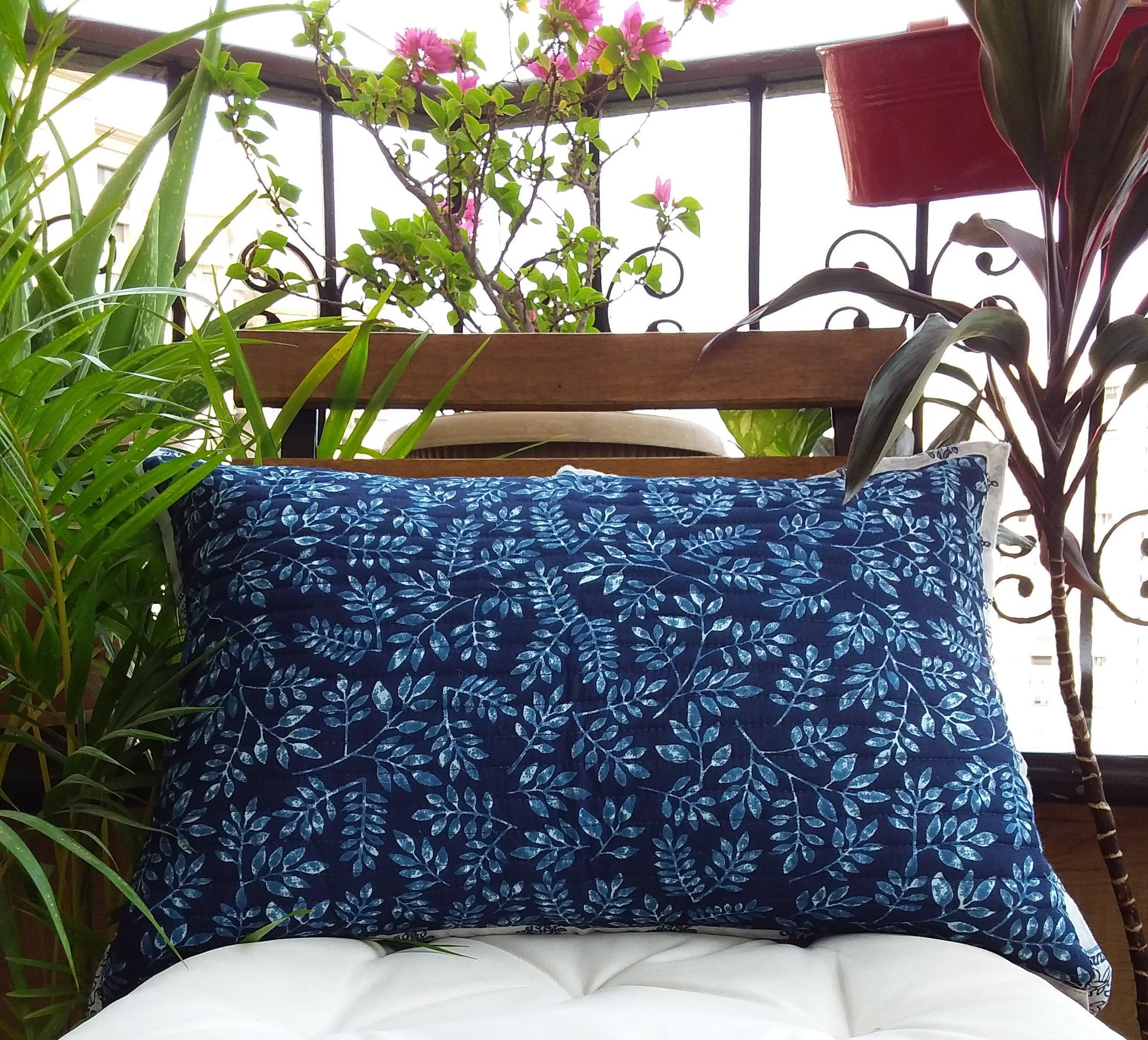 Rectangle Quilted Cotton Cushion Cover