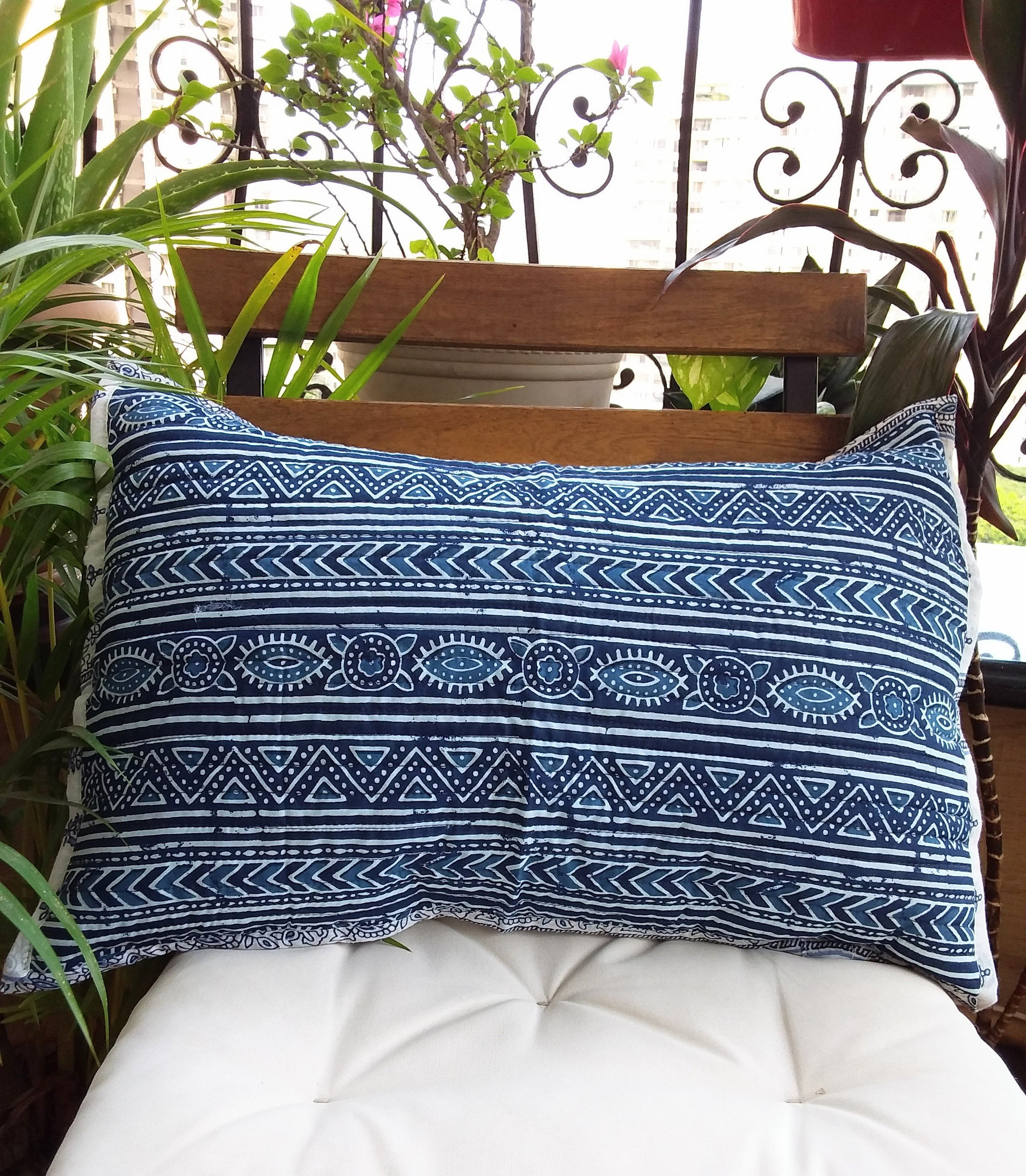 Rectangle Quilted Cotton Cushion Cover