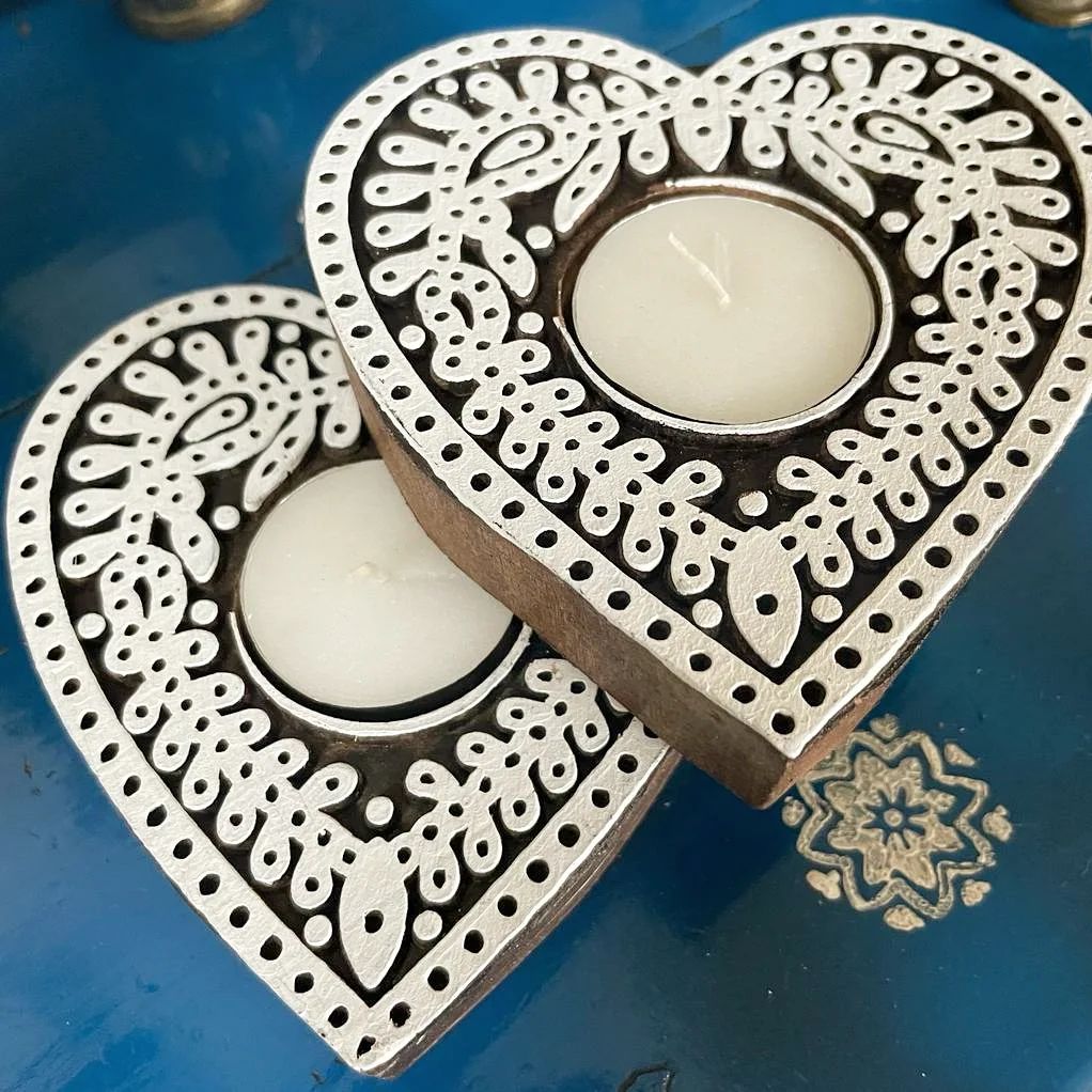 Wooden Block Tea Light Holder