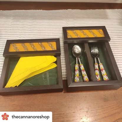 Decorative Cutlery & Serviette Holder Set