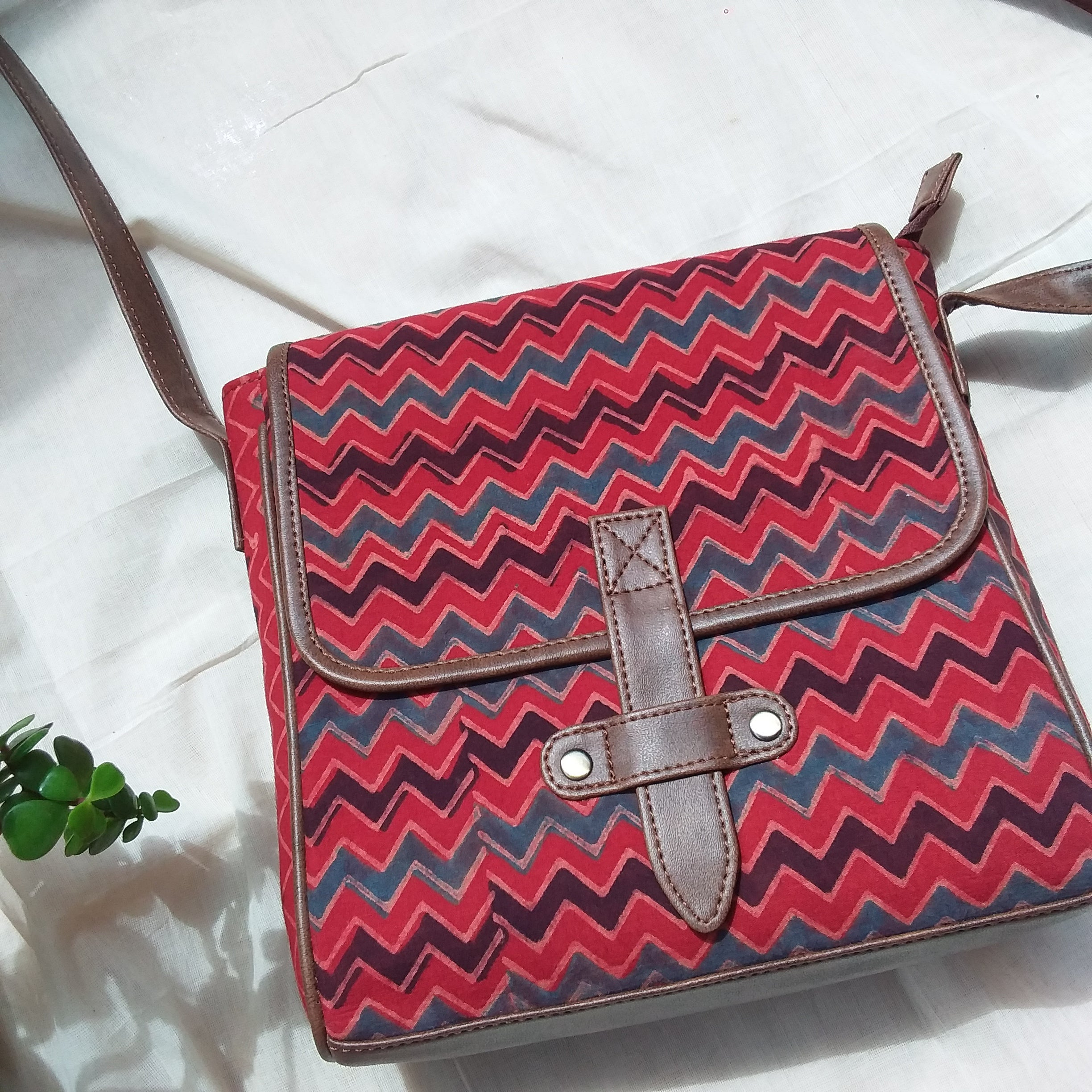 Ajrakh Flap Sling Bag