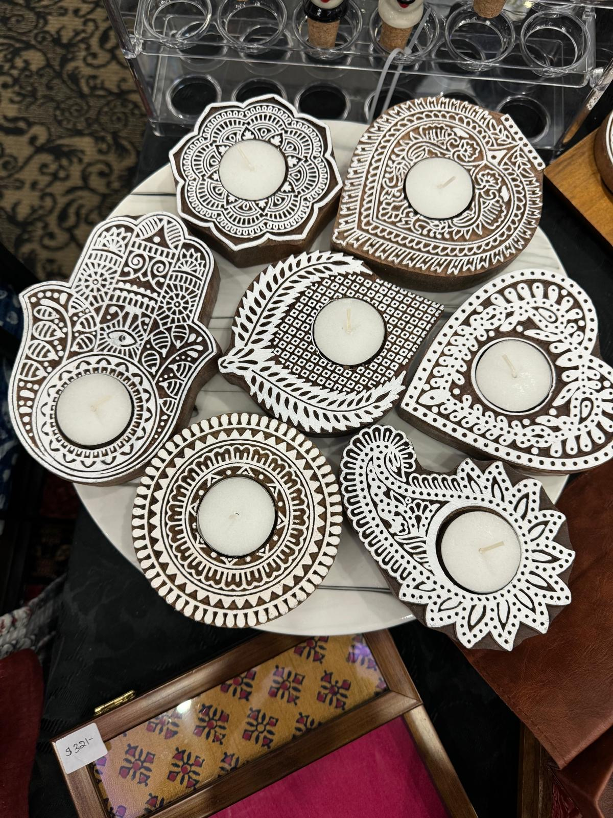 Wooden Block Tea Light Holder