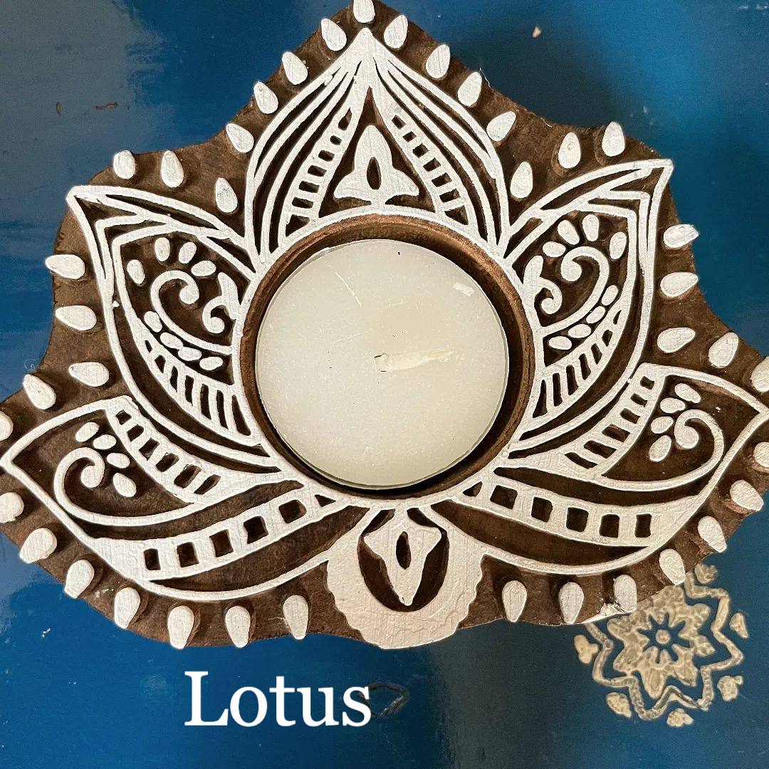 Wooden Block Tea Light Holder