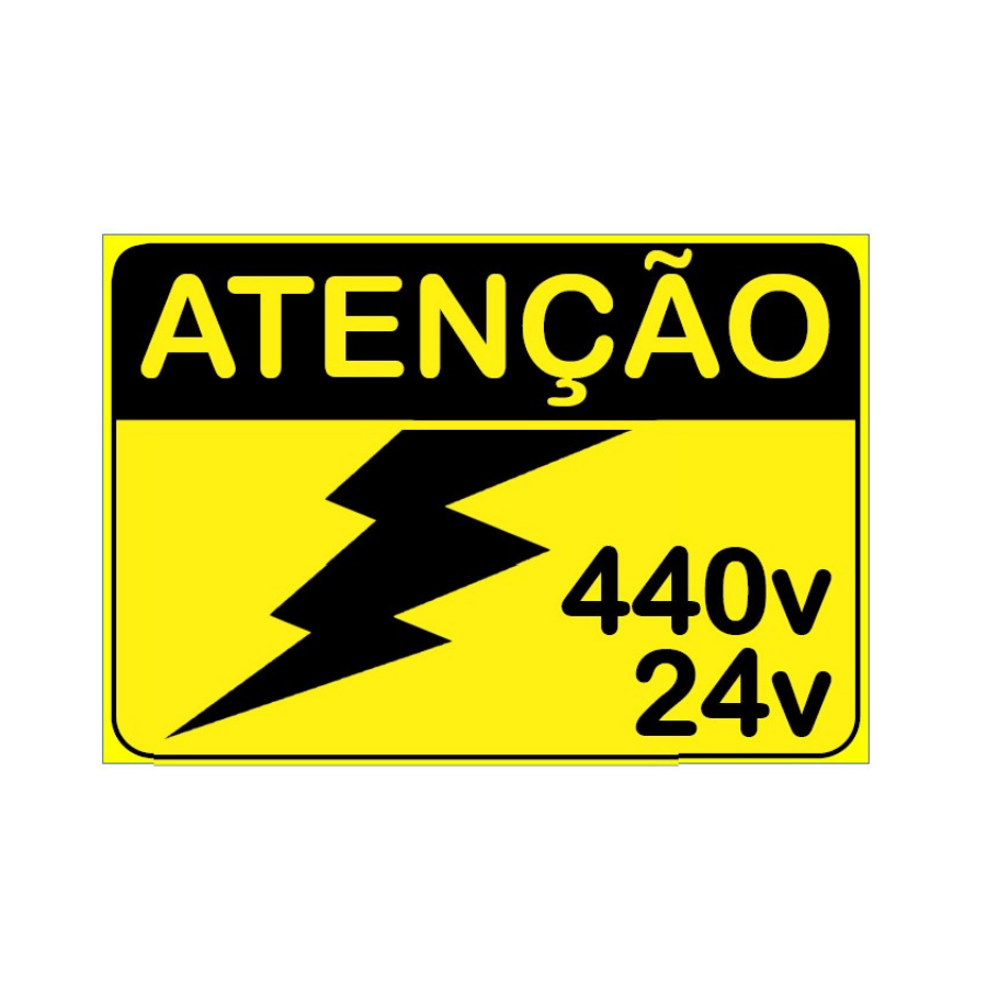 Placa de Sinalização Atenção 440V/24V
