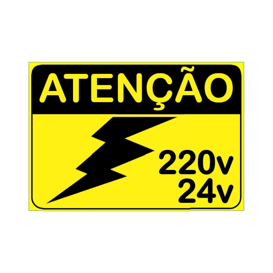 Placa de Sinalização Atenção 220V/24V