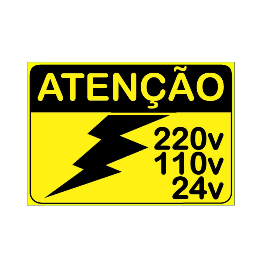 Placa de Sinalização Atenção Voltagem
