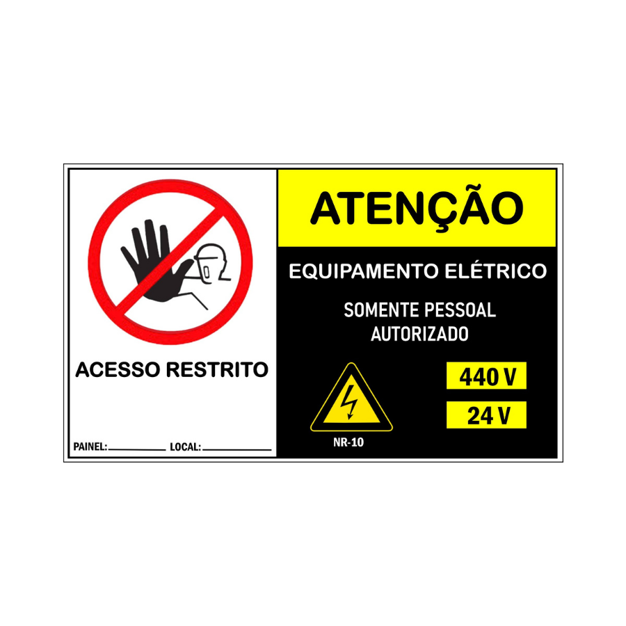 Placa de Sinalização de Acesso Restrito