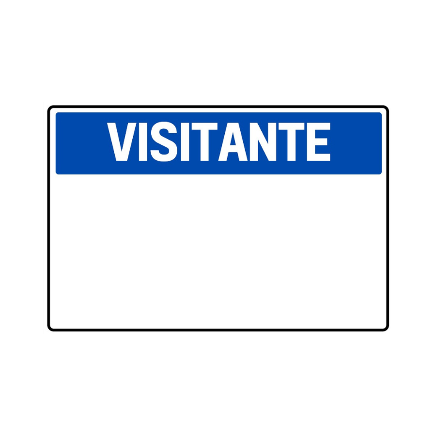 Placa de aviso para visitantes personalizada azul