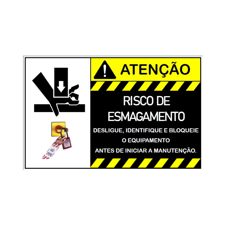 Placa de Aviso Risco de Esmagamento