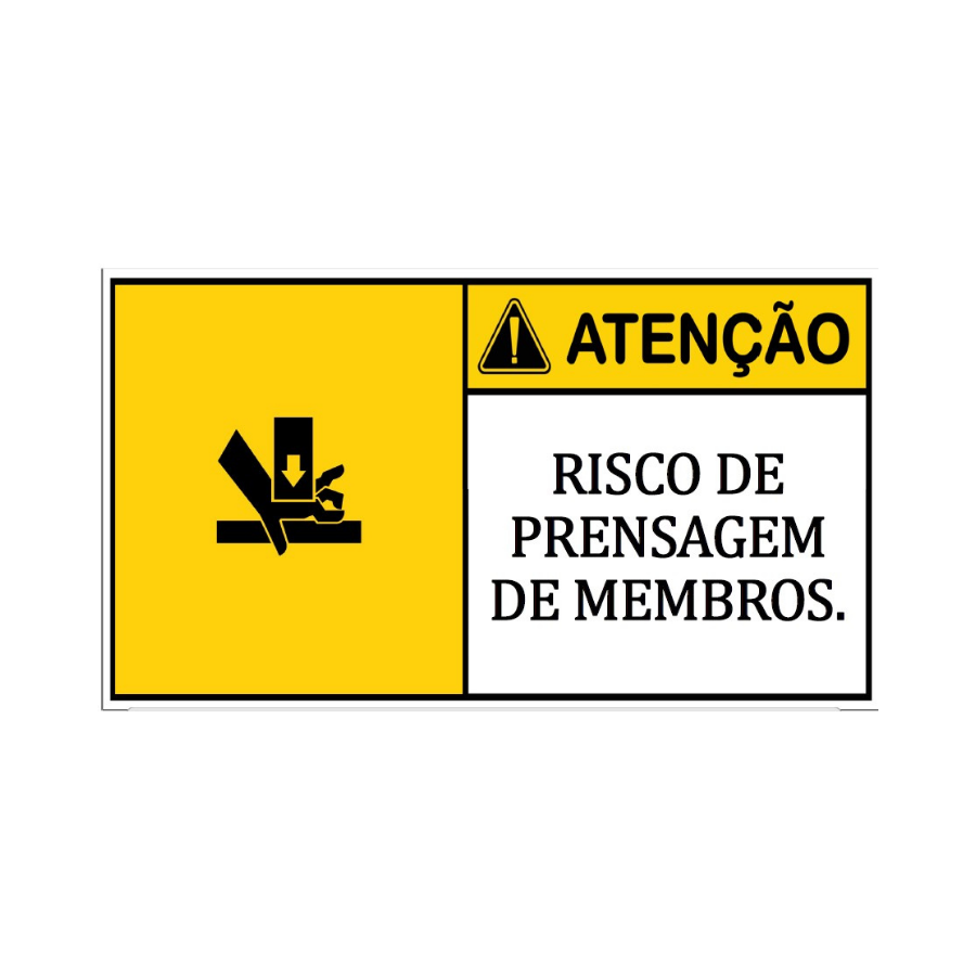 Placa de Sinalização de Risco de Prensagem