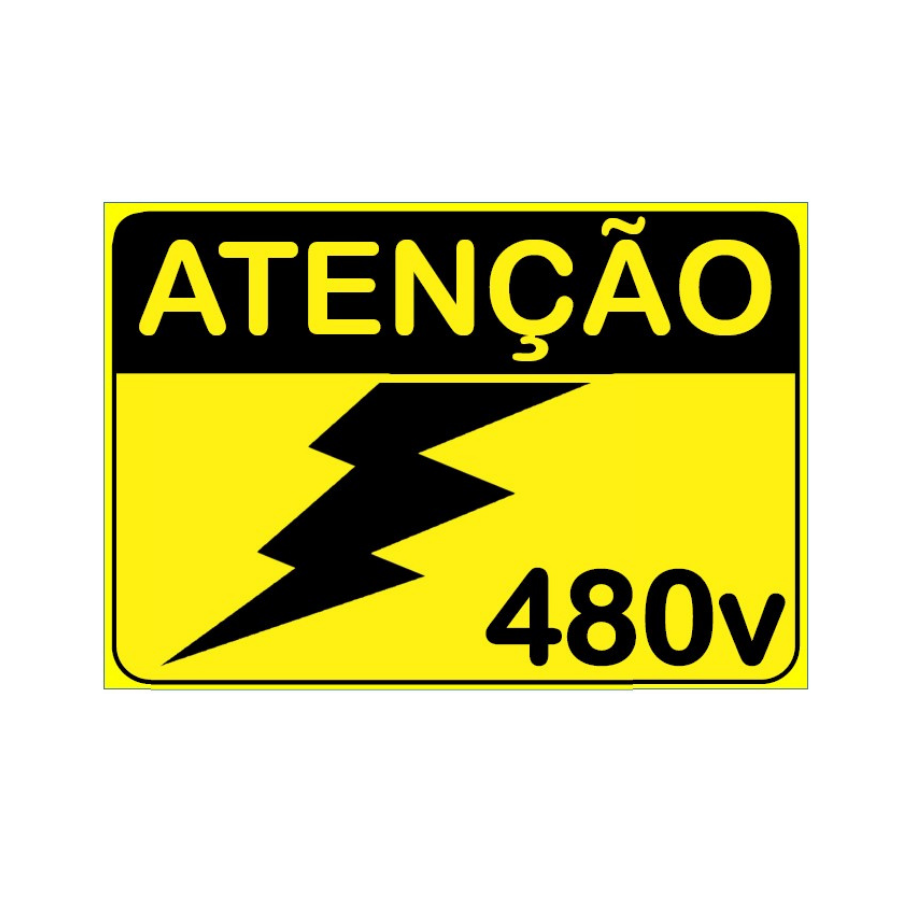 Placa de Sinalização Atenção 480V