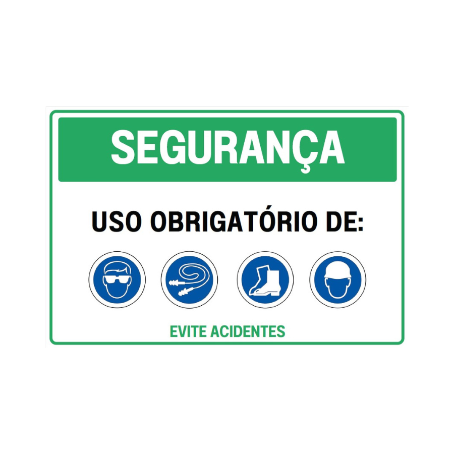 Placa de segurança uso de EPI modelo 1