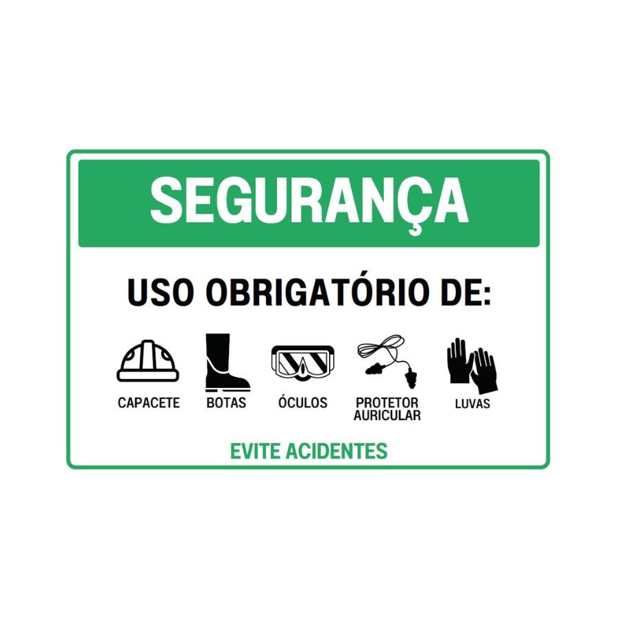 Placa de segurança uso de EPI modelo 5