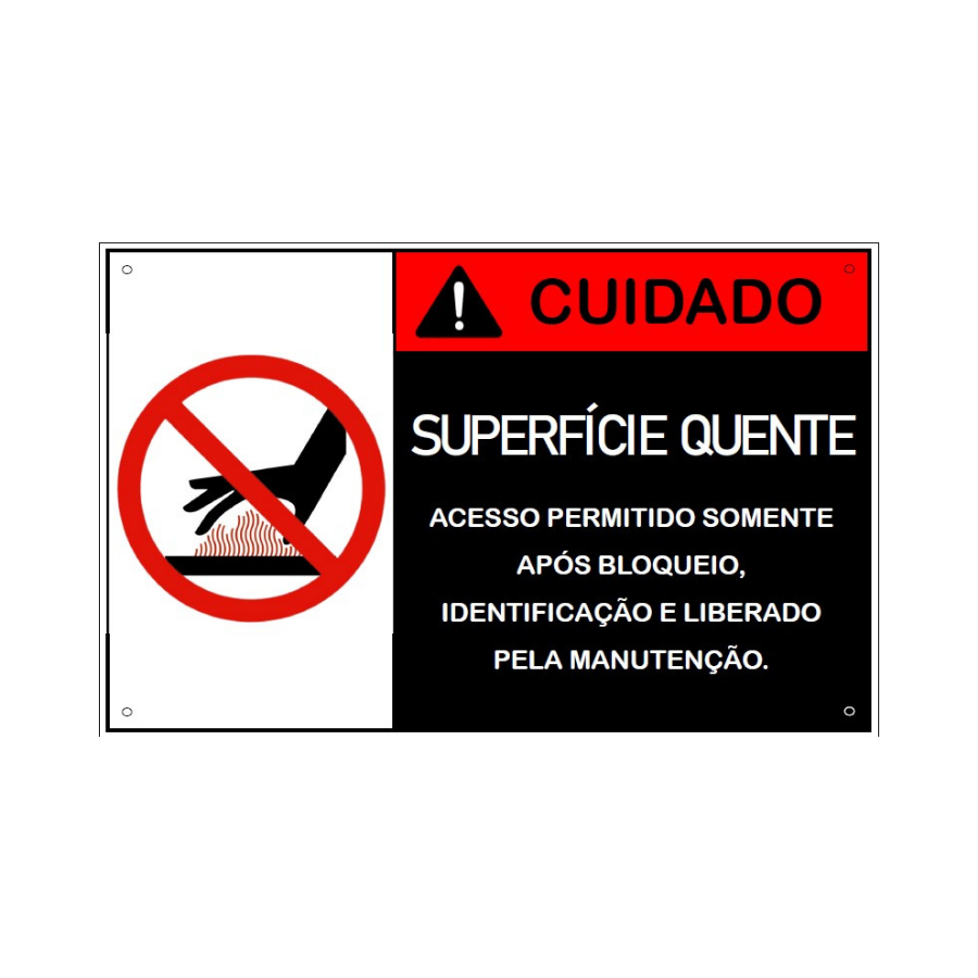 Placa de Aviso - Superfície Quente