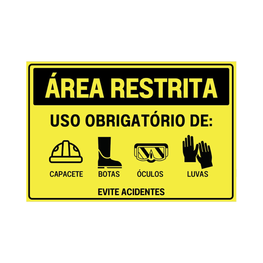 Placa de Sinalização - Área Restrita - modelo 3