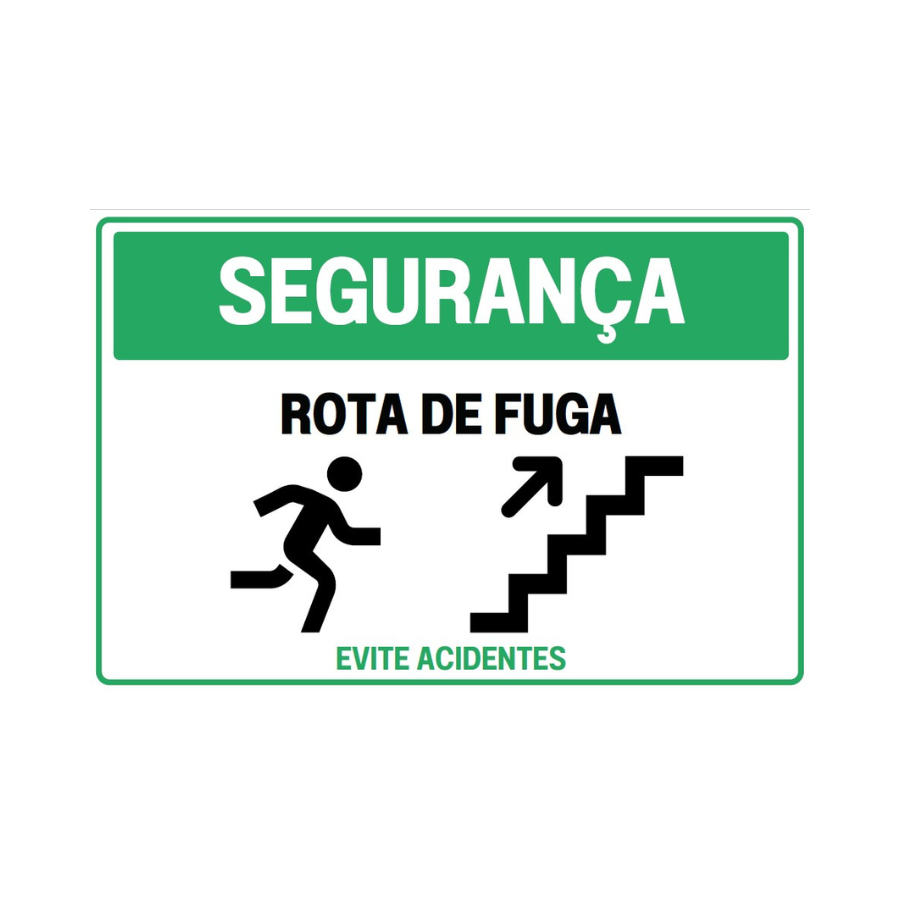 Placa de segurança rota de fuga modelo 2