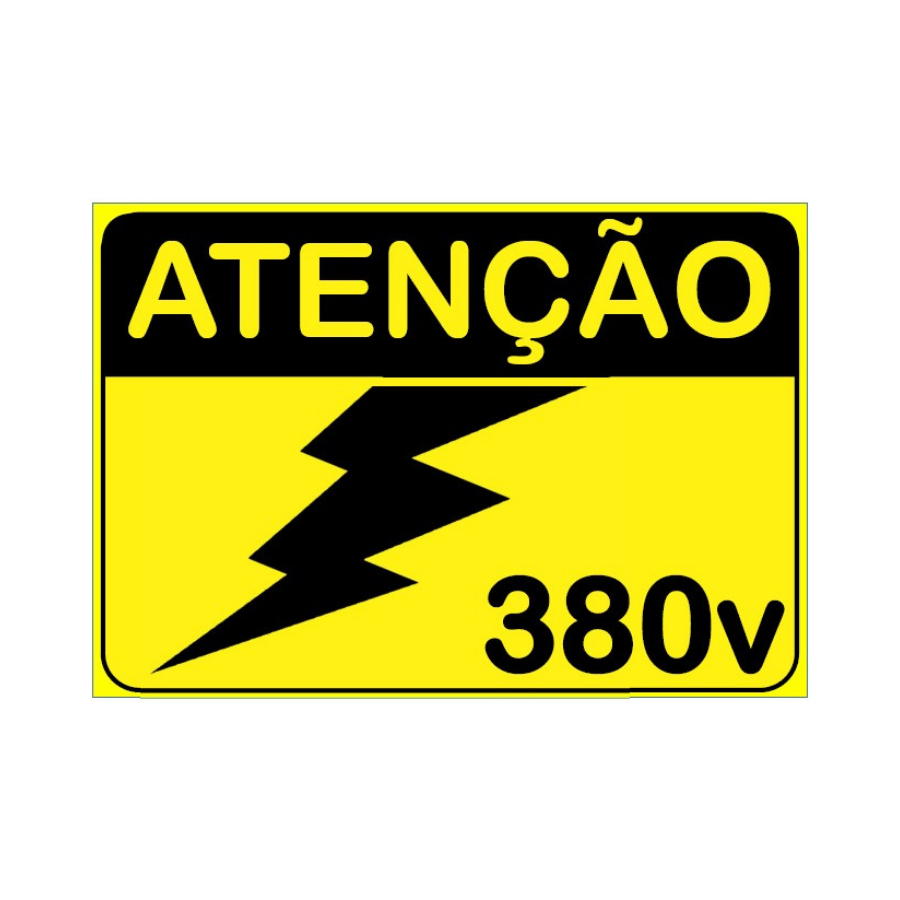 Placa de Sinalização Atenção 380V