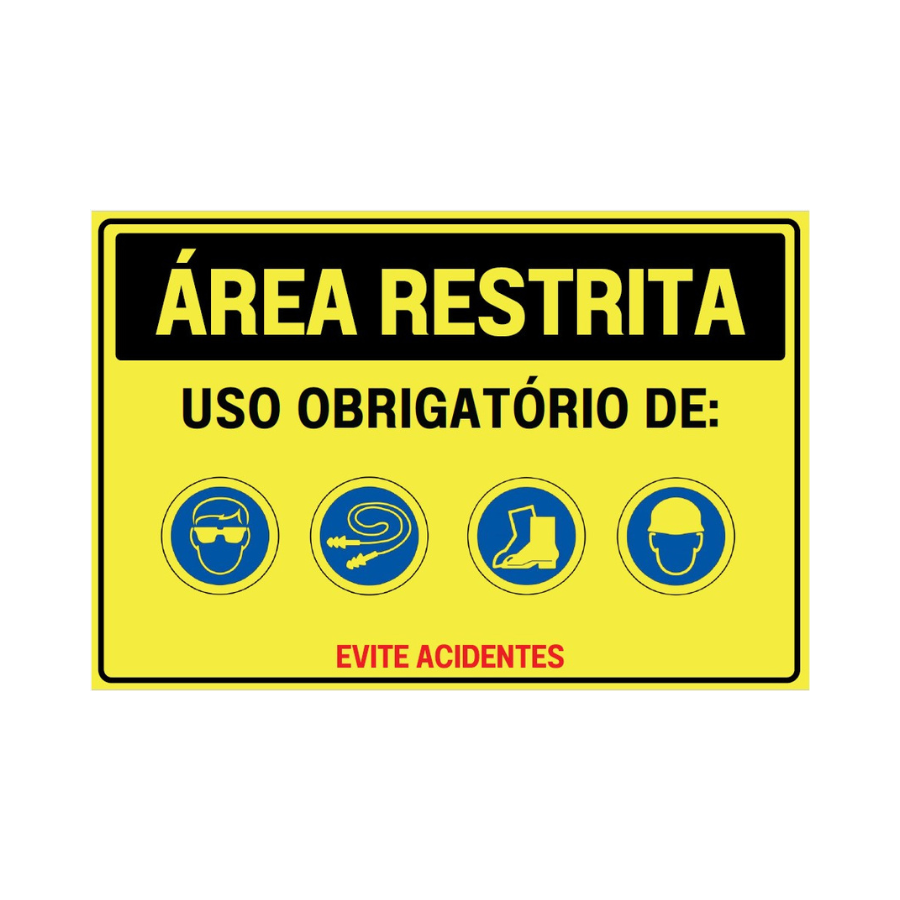 Placa de Sinalização - Área Restrita - modelo 4