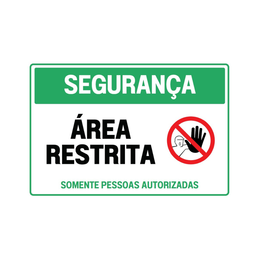 Placa de segurança, área restrita modelo 2