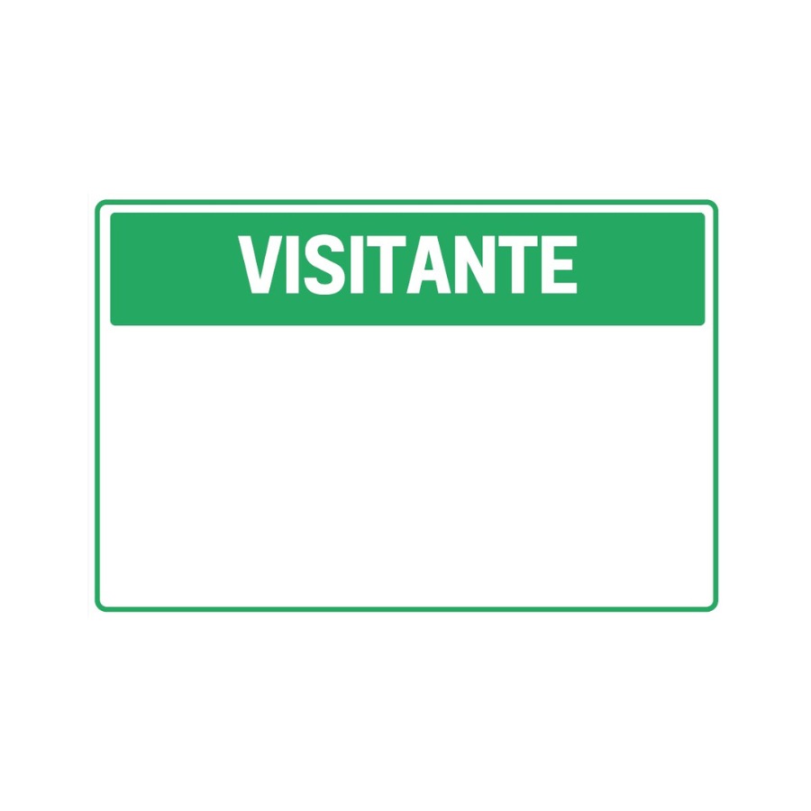 Placa de aviso para visitantes personalizada verde