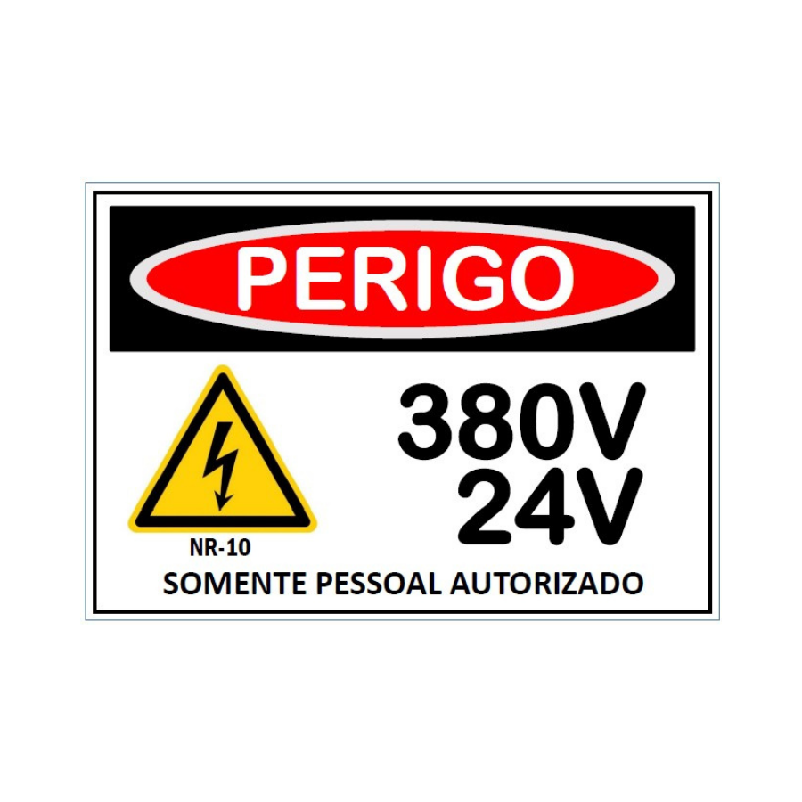 Placa de Sinalização Perigo 380V/24V
