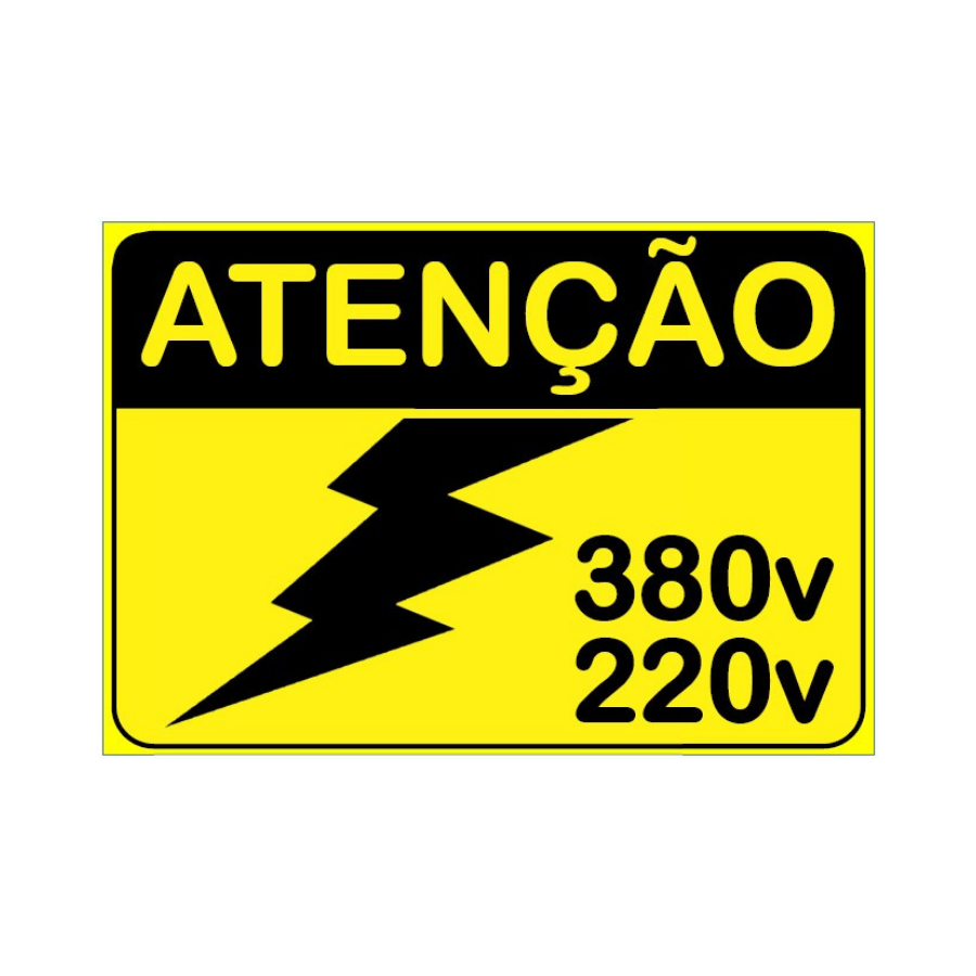 Placa de Sinalização Atenção 220v/380v