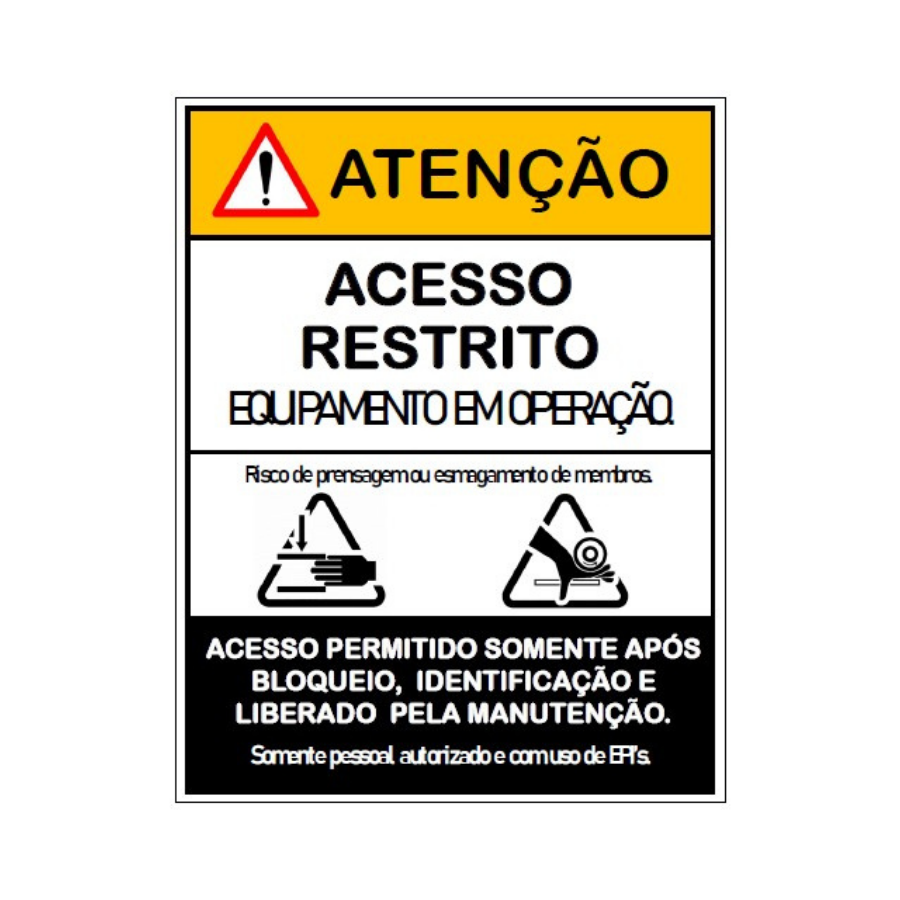 Placa de Sinalização - Atenção Acesso Restrito