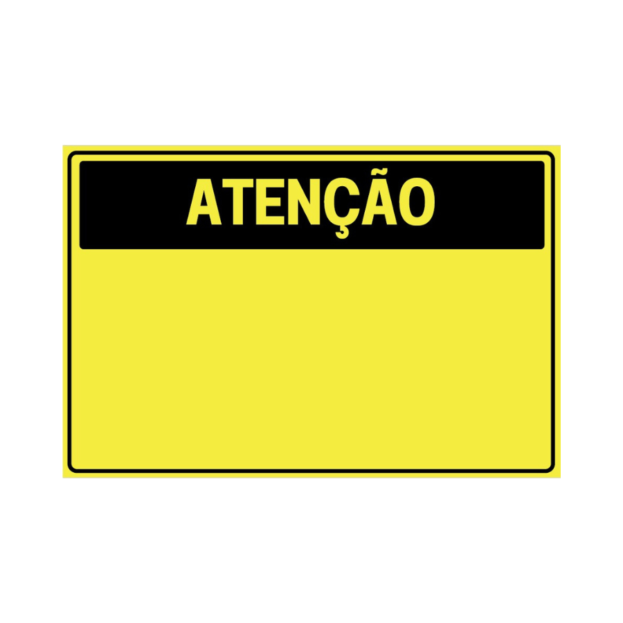 Placa de atenção personalizável amarela