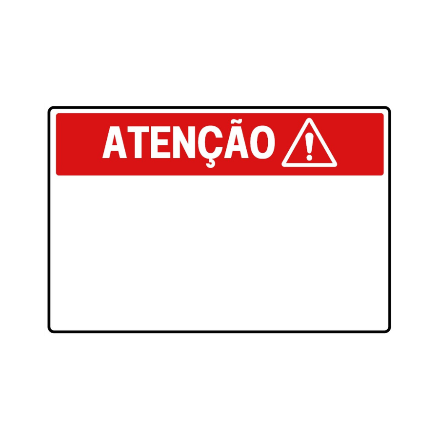 Placa de atenção personalizável vermelha