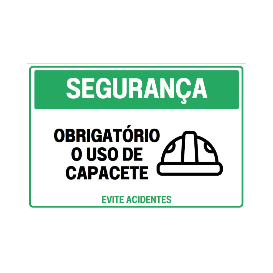 Placa de segurança obrigatório uso de capacete