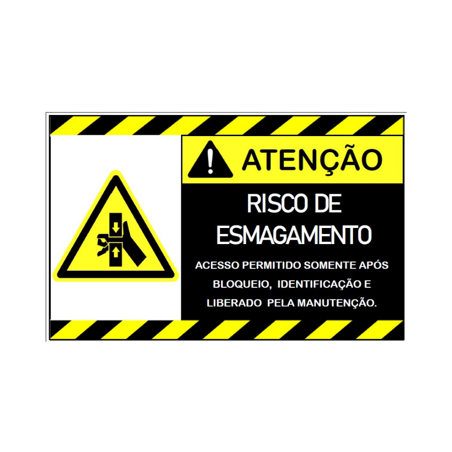 Placa Atenção Risco de Esmagamento