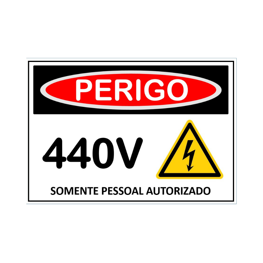 Placa de Sinalização Perigo 440V