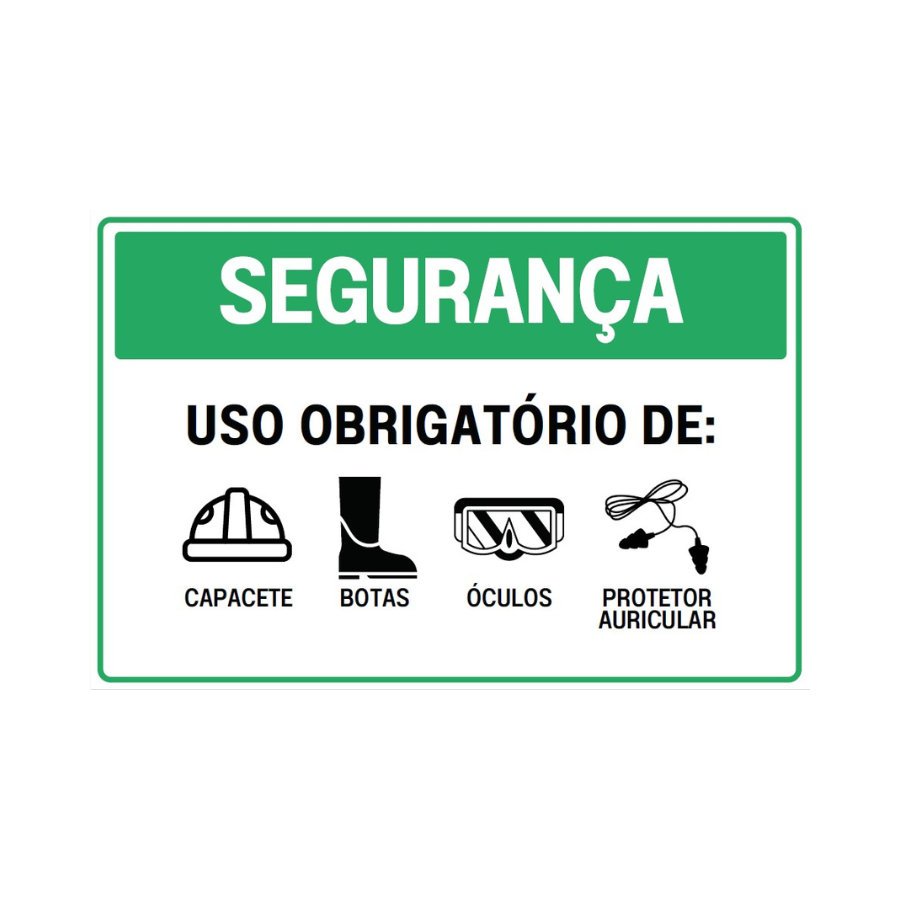 Placa de segurança uso de EPI modelo 4