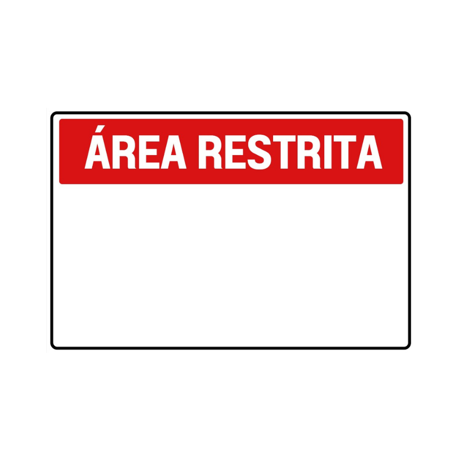 Placa Área Restrita personalizável