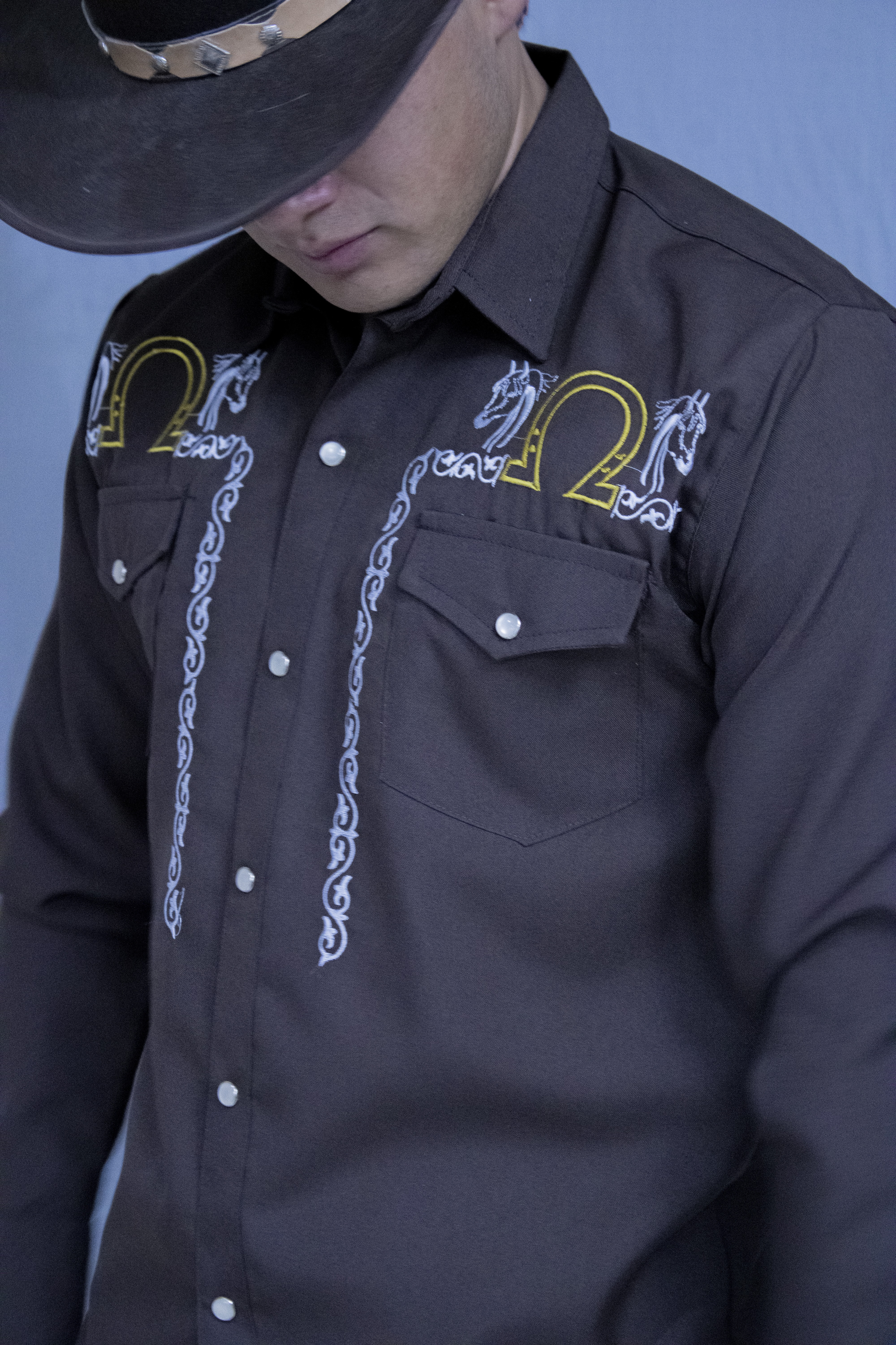 Camisa Vaquera Blanca Bordado Herradura