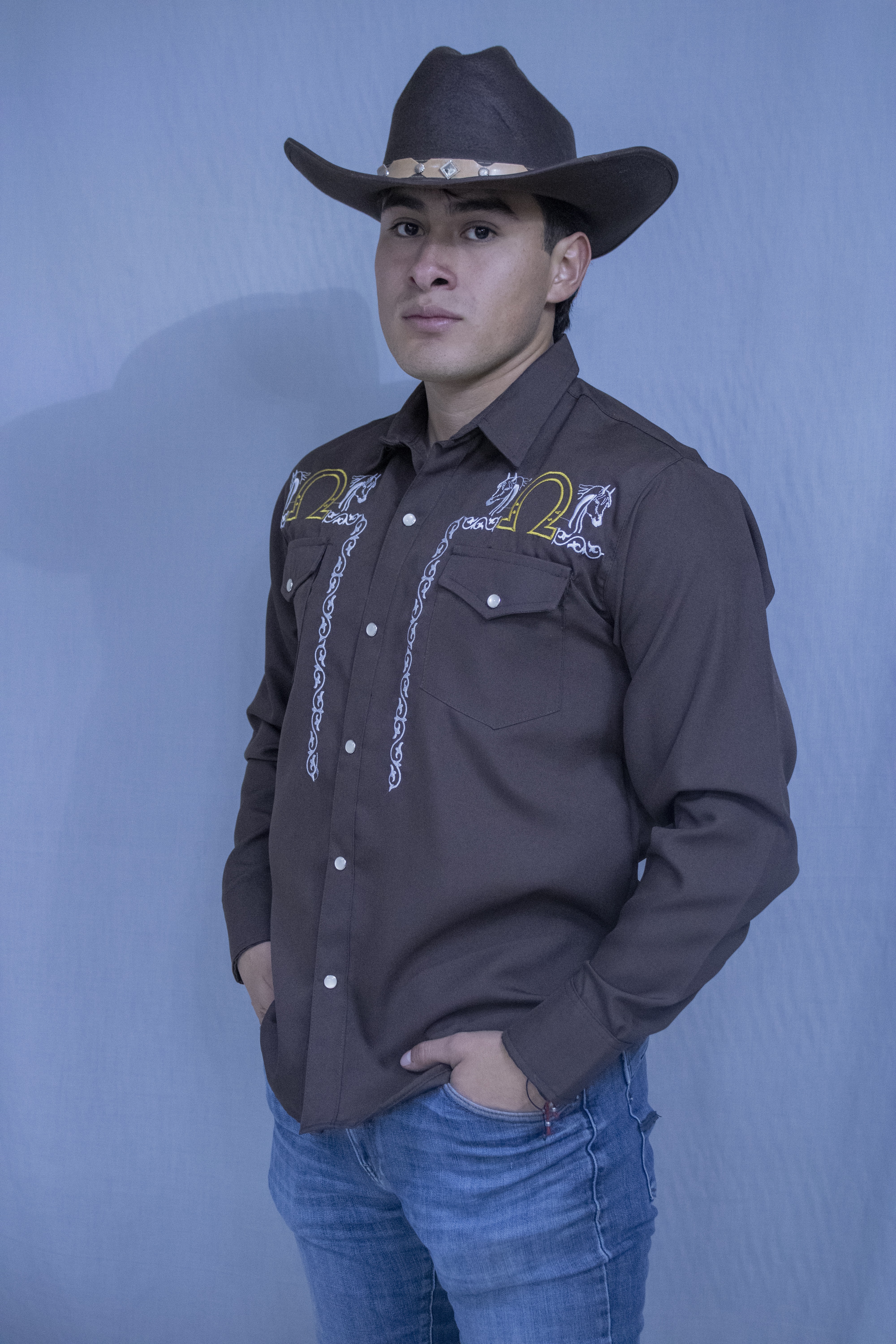 Camisa Vaquera Blanca Bordado Herradura