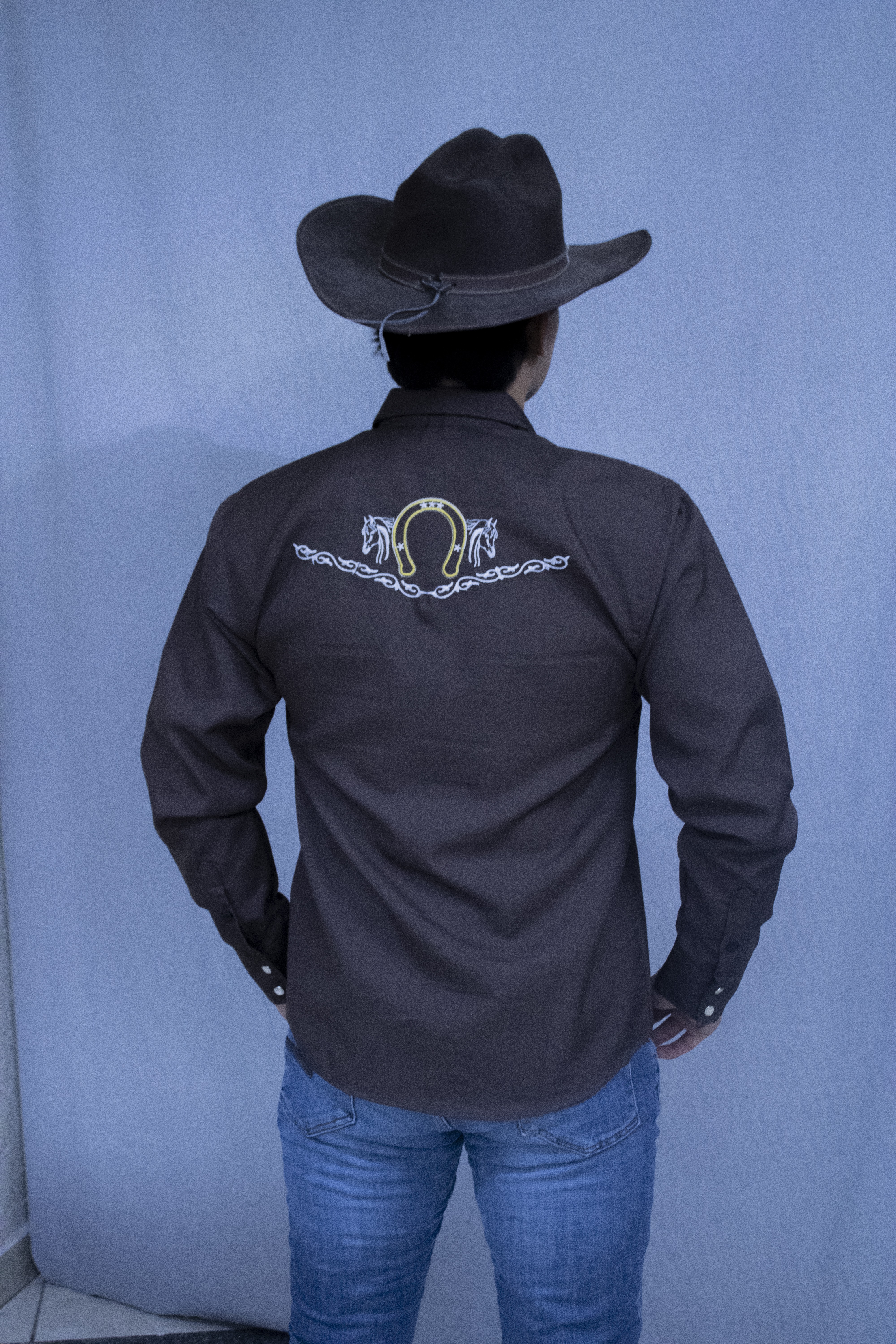 Camisa Vaquera Blanca Bordado Herradura