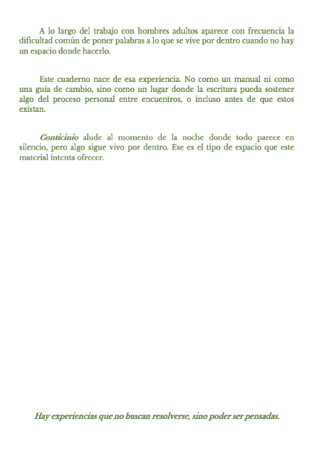 Cuaderno de trabajo interior (Conticinio I)